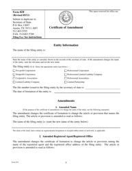 Form 424 Certificate of Amendment - Texas, Page 6