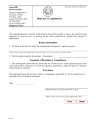 Form 428 Rejection of Appointment - Texas, Page 2