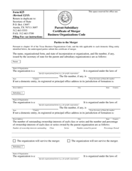 Form 623 Parent-Subsidiary Certificate of Merger Business Organizations Code - Texas, Page 5