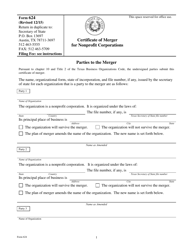 Form 624 Certificate of Merger for Nonprofit Corporations - Texas, Page 5