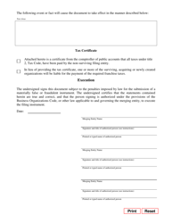 Form 624 Certificate of Merger for Nonprofit Corporations - Texas, Page 8