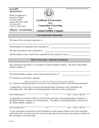 Form 632 Certificate of Conversion of a Corporation Converting to a Limited Liability Company - Texas, Page 4
