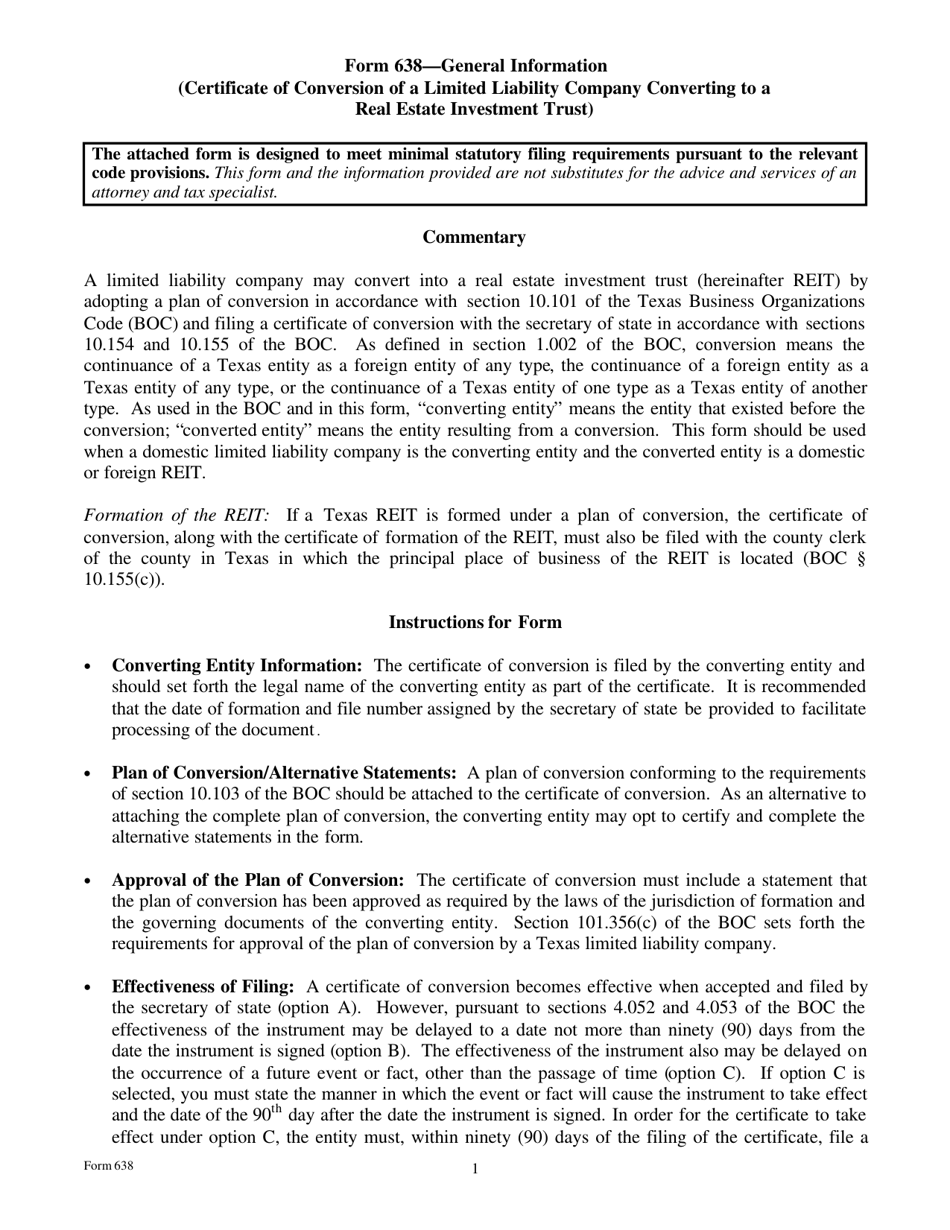 Form 638 Fill Out, Sign Online and Download Fillable PDF, Texas