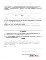 Form 643 Certificate of Conversion of a Limited Partnership Converting to a Corporation - Texas, Page 5