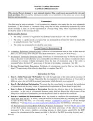 Form 811 Certificate of Reinstatement - Texas