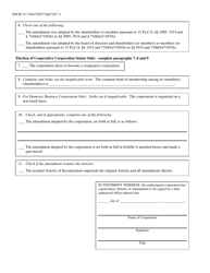 Form DSCB:15-7104/7105/7106/7107 Articles of Amendment - Election/Termination of Cooperative Corporation Status - Pennsylvania, Page 2