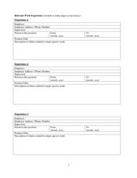 Qualified Endangered and Threatened Species Surveyor Application Form - Pennsylvania, Page 3