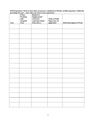 Qualified Endangered and Threatened Species Surveyor Application Form - Pennsylvania, Page 5