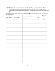Qualified Endangered and Threatened Species Surveyor Application Form - Pennsylvania, Page 7