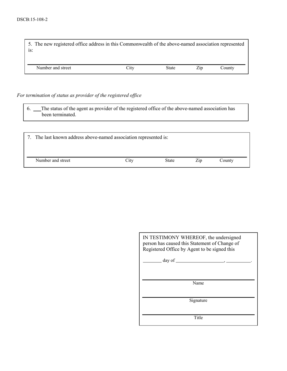 Form Dscb:15-108 - Fill Out, Sign Online And Download Fillable Pdf 