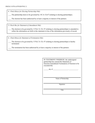 Form DSCB:15-8701A/8701B/8701C Statement of Election/Amendment/Termination - Electing Partnership - Pennsylvania, Page 2