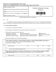 Form DSCB:15-345 Statement of Interest Exchange - Pennsylvania