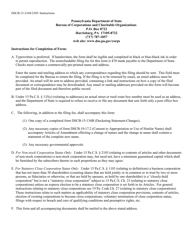 Form DSCB:15-2104/2305 Articles of Amendment - Election of Nonstock/Statutory Close Status - Pennsylvania, Page 3