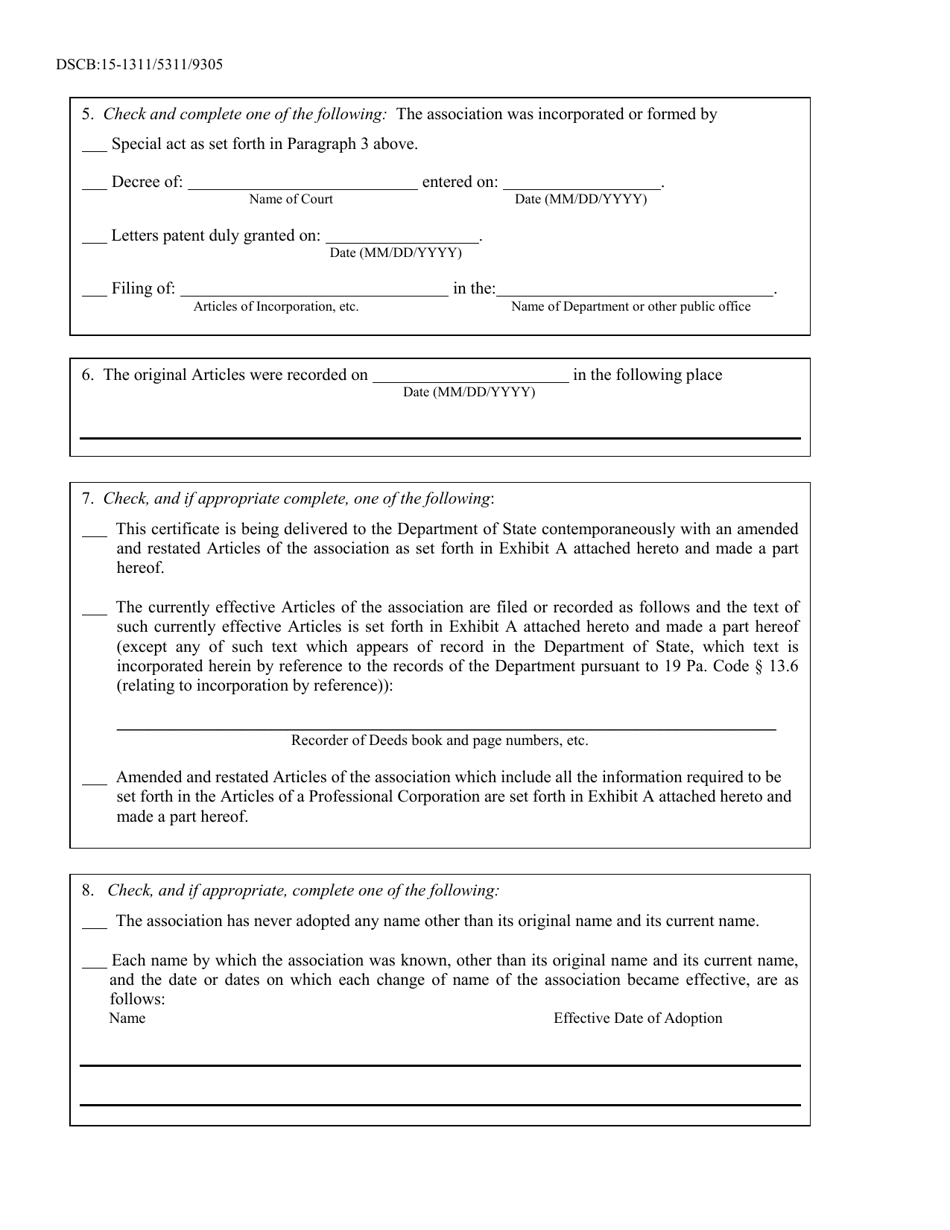 Form DSCB:15-1311/5311/9305 - Fill Out, Sign Online and Download ...