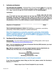 Formal Complaint Form - Pennsylvania, Page 6