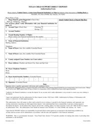 Form 6A002E Texas Child Support Direct Deposit Authorization Form - Texas, Page 2