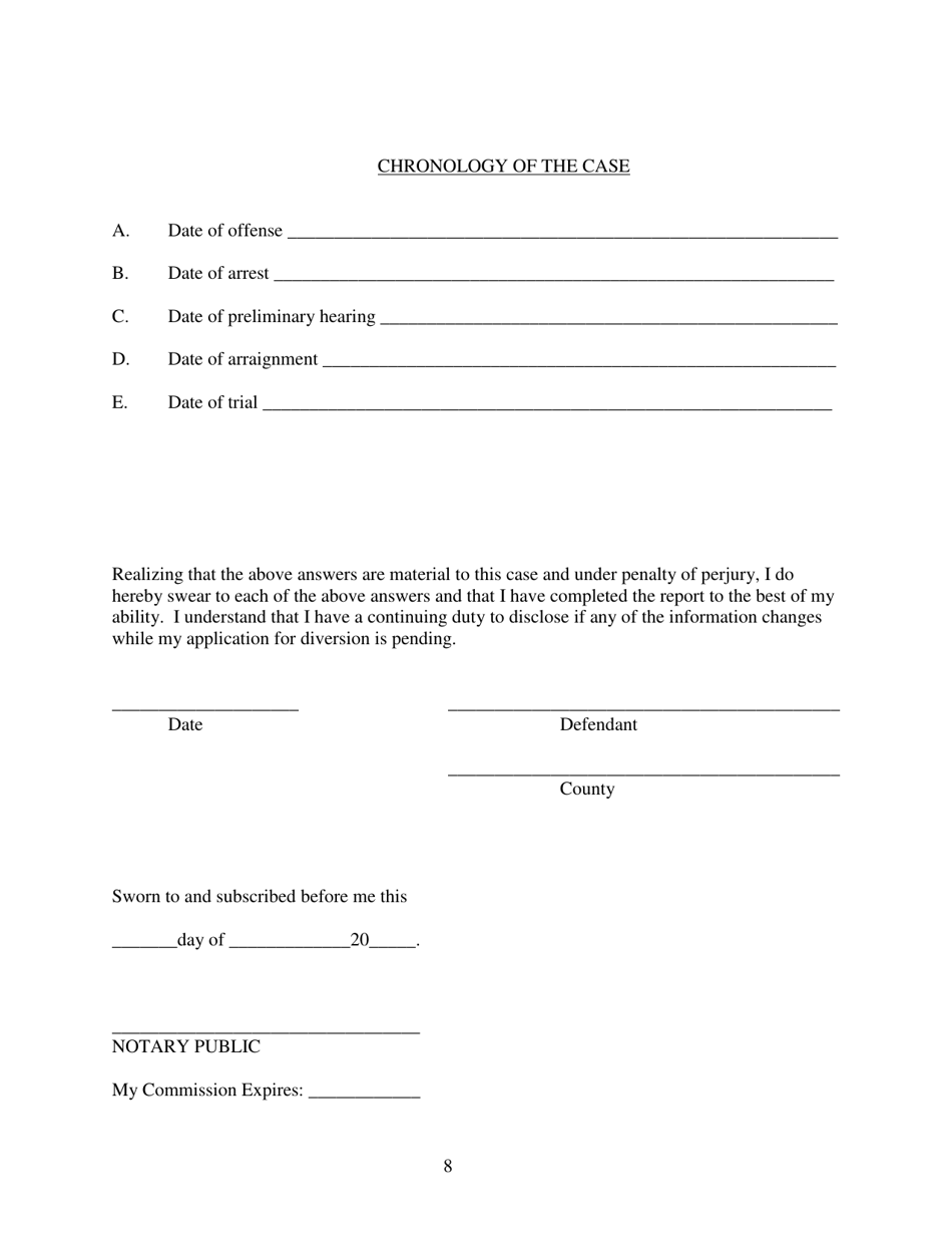 Initial Application for Pre-trial Diversion - Tennessee, Page 8