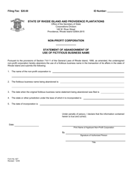 Form 627 Statement of Abandonment of Use of Fictitious Business Name - Rhode Island, Page 2