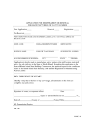 Form SBC-18 Application for Registration or Renewal for Manufacturing of Native Lumber - Rhode Island, Page 7