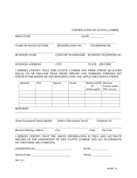 Form SBC-18 Application for Registration or Renewal for Manufacturing of Native Lumber - Rhode Island, Page 8