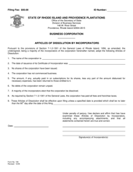 Form 106 Articles of Dissolution by Incorporators - Rhode Island, Page 2