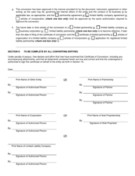 Form 611 Certificate of Conversion - Rhode Island, Page 3