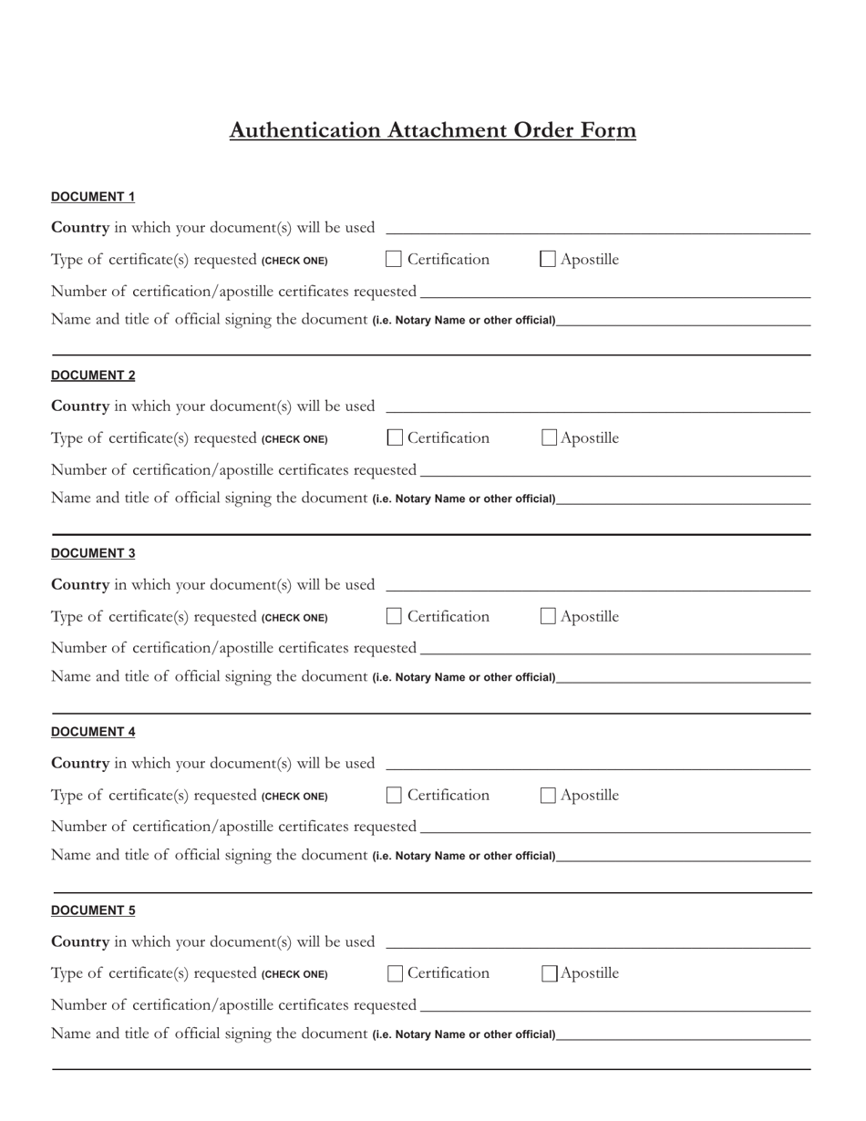 Authentication Attachment Order Form - Rhode Island, Page 1