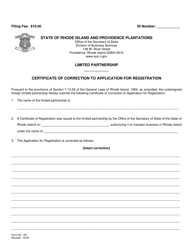 Form 351 Certificate of Correction to Application for Registration - Rhode Island, Page 2