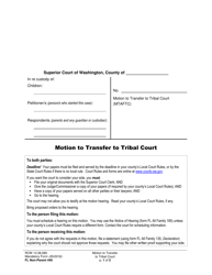 Form FL Non-Parent440 Motion to Transfer to Tribal Court - Washington