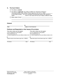 Form FL All Family176 Order on Motion to Reinstate Parenting/Custody Order (Military Parent) - Washington, Page 2