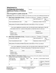 Document preview: Form FL All Family002 Attachment to Confidential Information (Additional Parties or Children) - Washington