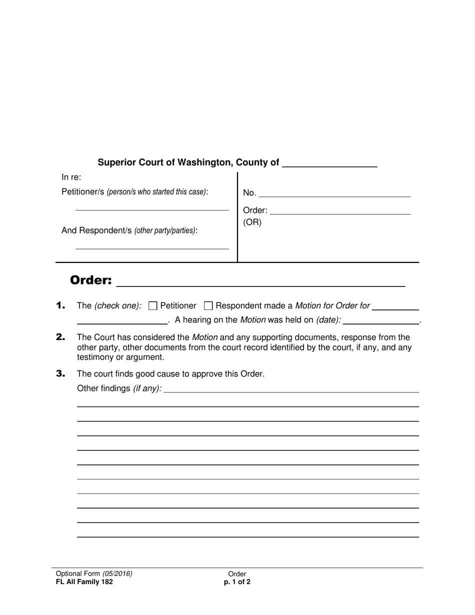 Form FL All Family182 - Fill Out, Sign Online and Download Printable ...