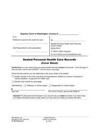 Document preview: Form FL All Family012 Sealed Personal Health Care Records (Cover Sheet) - Washington