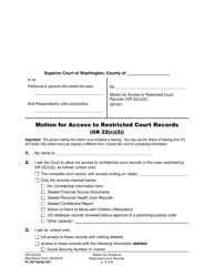 Document preview: Form FL All Family021 Motion for Access to Restricted Court Records (Gr 22(C)(2)) - Washington