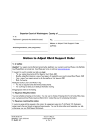 Form FL Modify521 Motion to Adjust Child Support Order - Washington