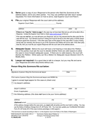 Form FL Modify600 Summons: Notice About Petition to Change a Parenting Plan, Residential Schedule or Custody Order - Washington, Page 2