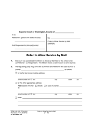 Form FL All Family105 Order to Allow Service by Mail - Washington
