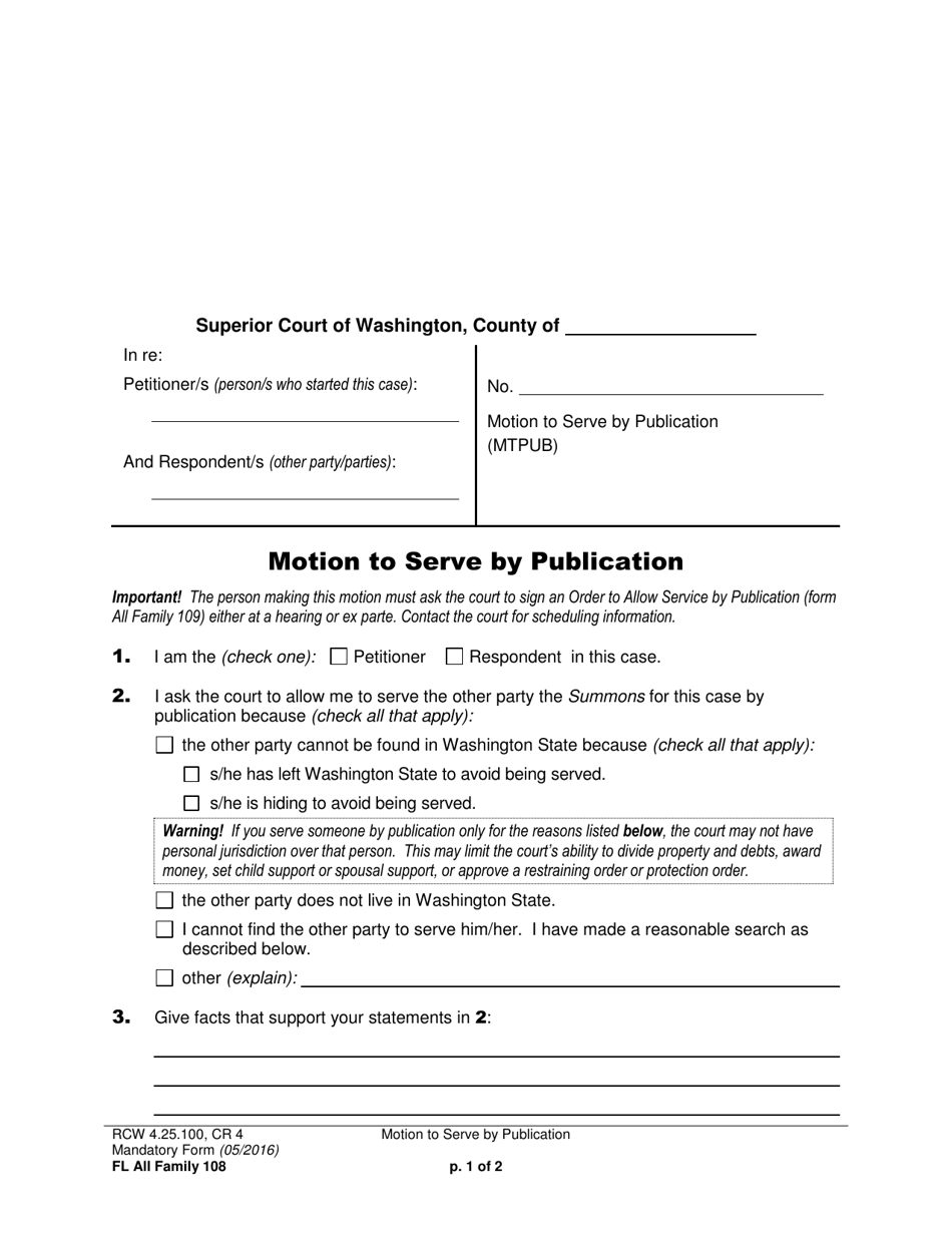 Form FL All Family108 - Fill Out, Sign Online and Download Printable ...