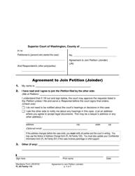 Document preview: Form FL All Family119 Agreement to Join Petition (Joinder) - Washington