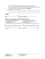 Form FL UCCJEA805 Order About Registering Out-of-State Custody Order - Washington, Page 2
