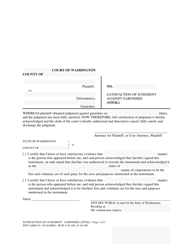 Document preview: Form WPF GARN01.110 Satisfaction of Judgment Against Garnishee (Stfjg) - Washington