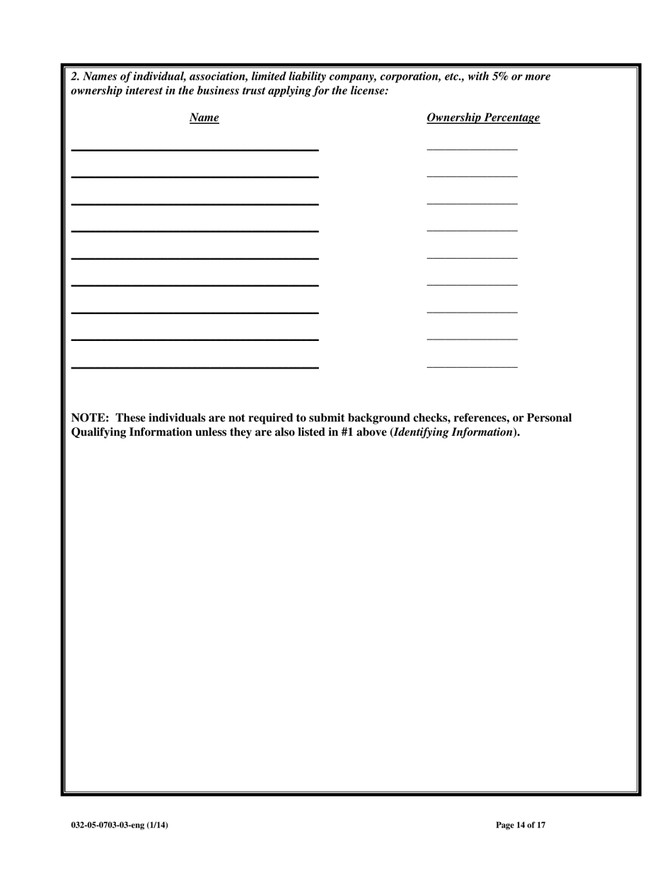 Form 032-05-0703-03-ENG Renewal Application for Licensure of a Child Welfare Agency, Assisted Living Facility, or Adult Day Care Center - Virginia, Page 14