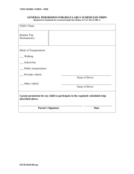 Document preview: Form 032-05-0610-00-ENG General Permission for Regularly Scheduled Trips - Virginia