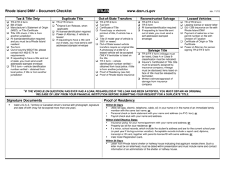 Form TR-2 (TR-9) Application for Title - Rhode Island, Page 3