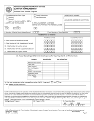 Form HS-3071 &quot;Claim for Reimbursement&quot; - Tennessee
