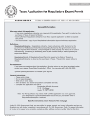 Document preview: Form AP-153 Texas Application for Maquiladora Export Permit - Texas