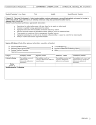 Form PDE-430 Pennsylvania Statewide Evaluation Form for Student Professional Knowledge and Practice - Pennsylvania, Page 2