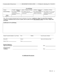 Form PDE-430 Pennsylvania Statewide Evaluation Form for Student Professional Knowledge and Practice - Pennsylvania, Page 5
