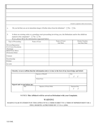 Form 151 Affidavit in Support of Complaint - Vermont, Page 2