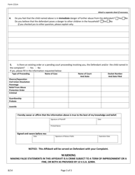 Form 151M Affidavit in Support of Complaint for Child - Vermont, Page 3